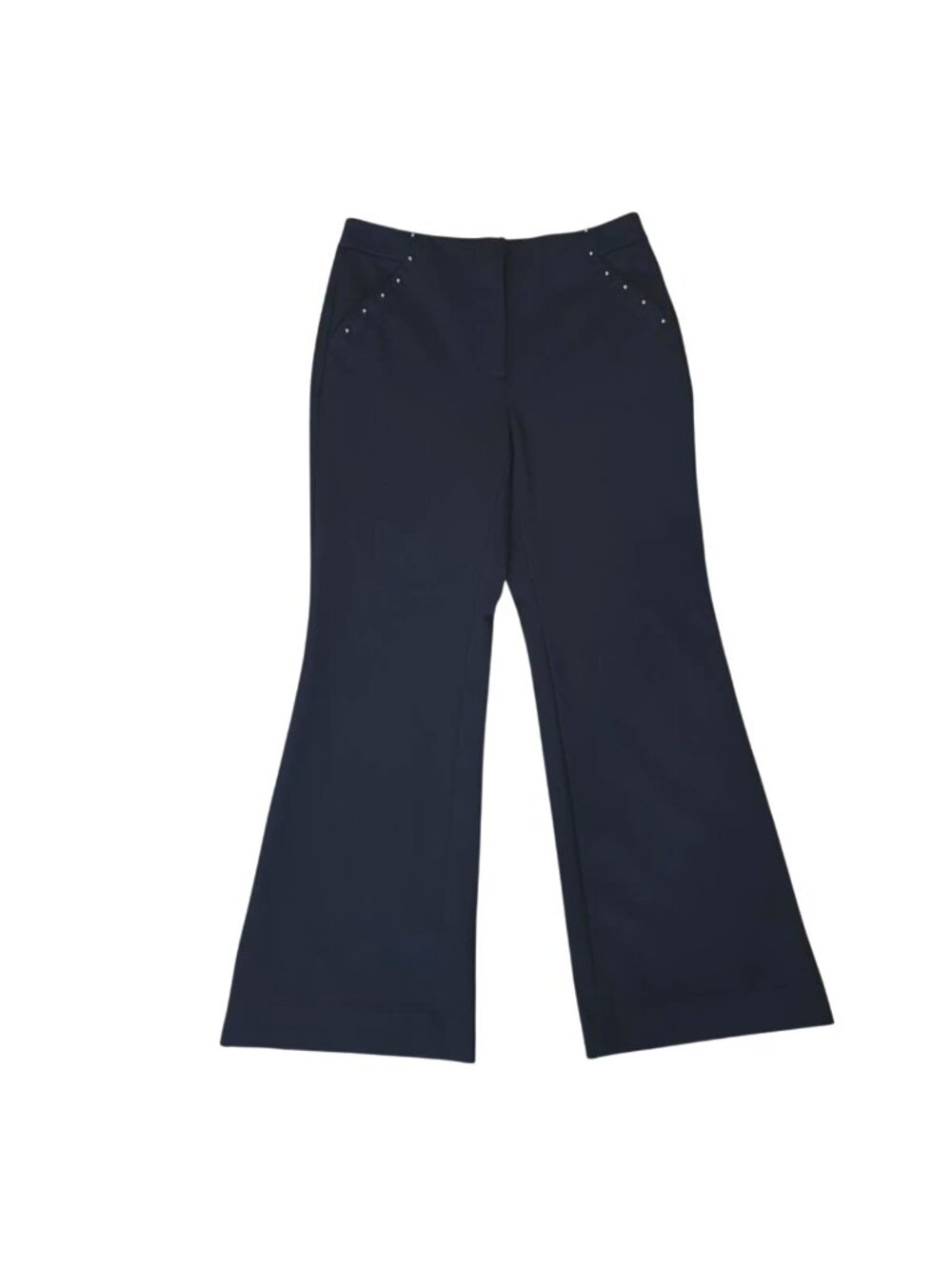 White House Black Market Slim Flare Pants 8 Black Studded Accents